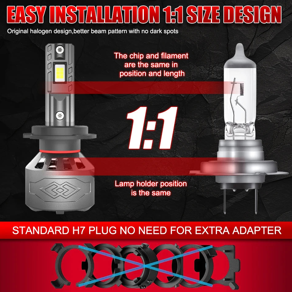 H1 H3 H4 H7 Led Headlights car Plug and Play High Power 3500W H11 H8 H9 HB3 HB4 9005 9006 9012 HIR2 Light Bulbs For Fog Lamps