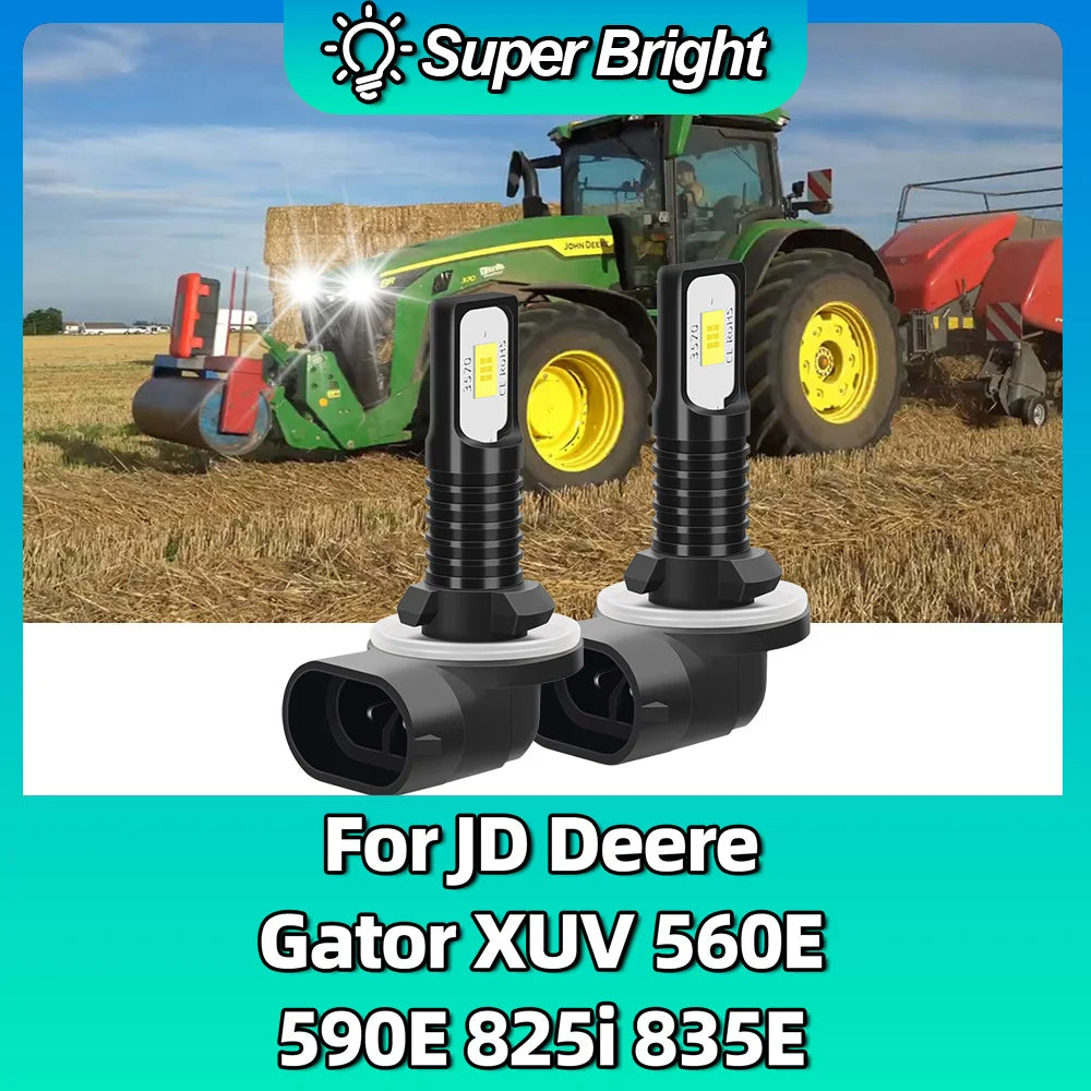 For JD Deere Gator XUV 560E 590E 825i 835E LED Headlight Bulbs, ATV UTV Accessories, 6000K
