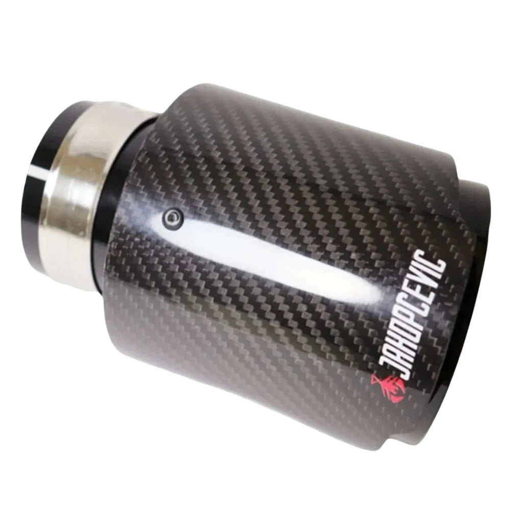 1Piece Car Accessories Exhaust Tip Glossy Carbon Fiber Black Tailpipe Muffler Tip Exhaust System - Automotive LED Light
