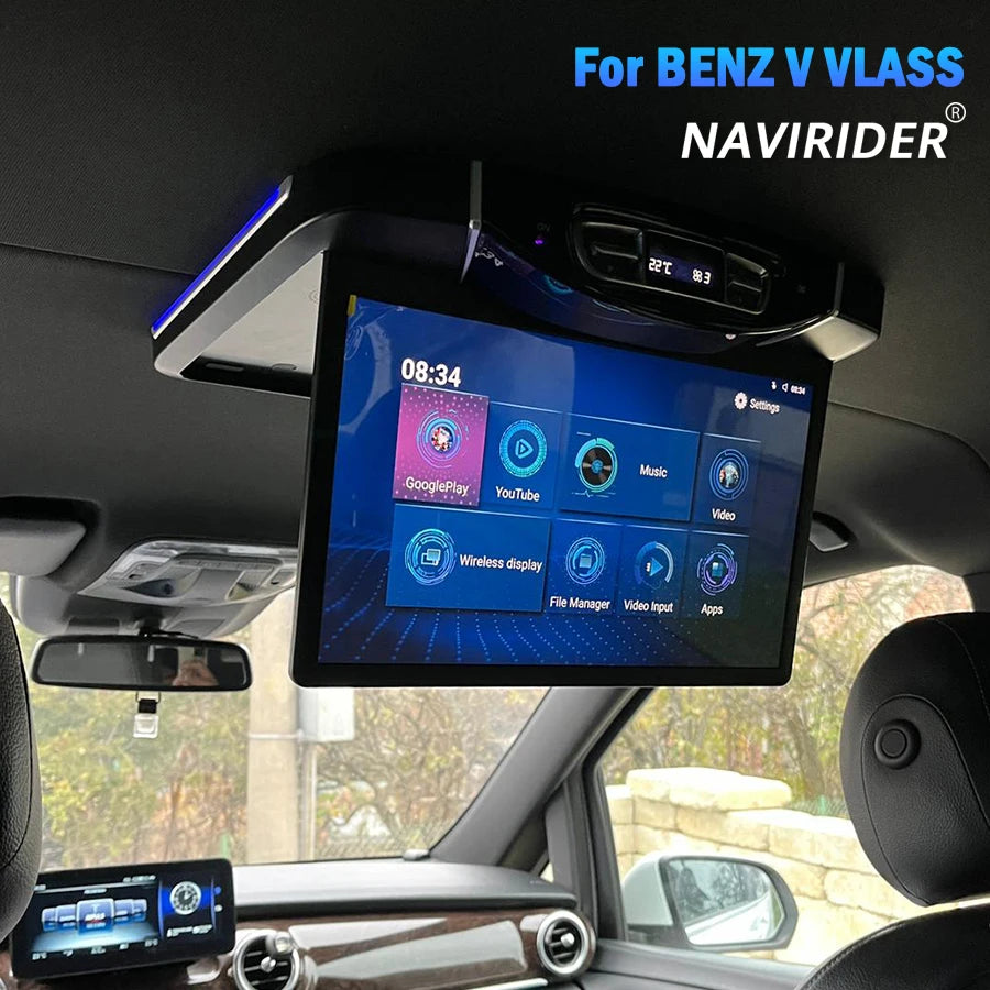 15.6" For Mercedes Benz V260 V260L V-class Roof Screen Ceiling Monitor Android Multimedia