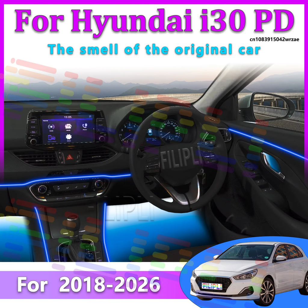 64 RGB - Neon Strip - for Hyundai 2018-2026 - App Control - Car Interior Lighting | AUTOKITSHOP