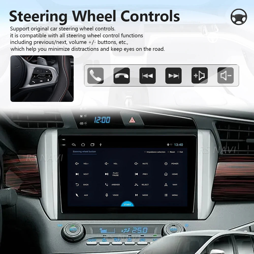 Android 16 Carplay Auto Qualcomm 2K QLED Screen Car Radio Player For Toyota Innova 2 2015-