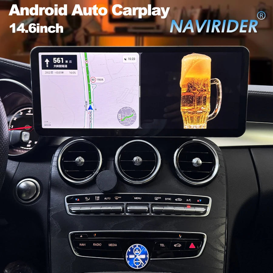 14.6" Android Screen For Benz C GLC X253 W205 2015-2022 Car Radio Stereo Carplay Multimedi