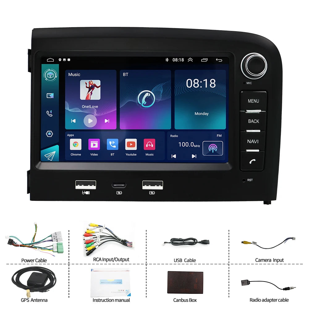 7" Android Car Radio GPS For Volvo S80 1998-2006 Wireless CarPlay Android Auto Bluetooth Steering Control - 2GB 64GB