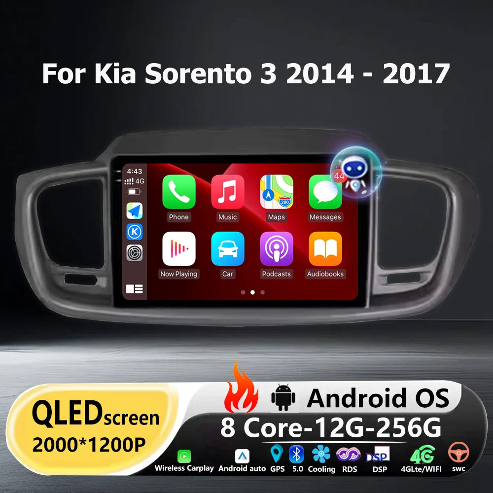 360 Camera Car Radio Multimedia Video Player GPS Navigation Tools For Kia Sorento 3 2014 -