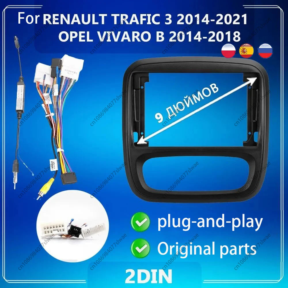 9 inch For RENAULT TRAFIC 3 2014-2021 OPEL VIVARO B 2014-2018 Car Radio Fascias Android St
