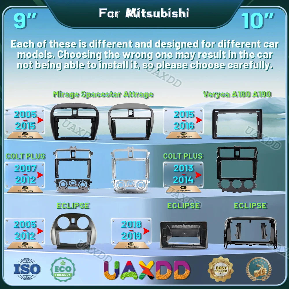 For 2007-2012 Mitsubishi COLT PLUS 2005-2019 ECLIPSE 9INCH 10.1INCH cd MP5 radio Android f