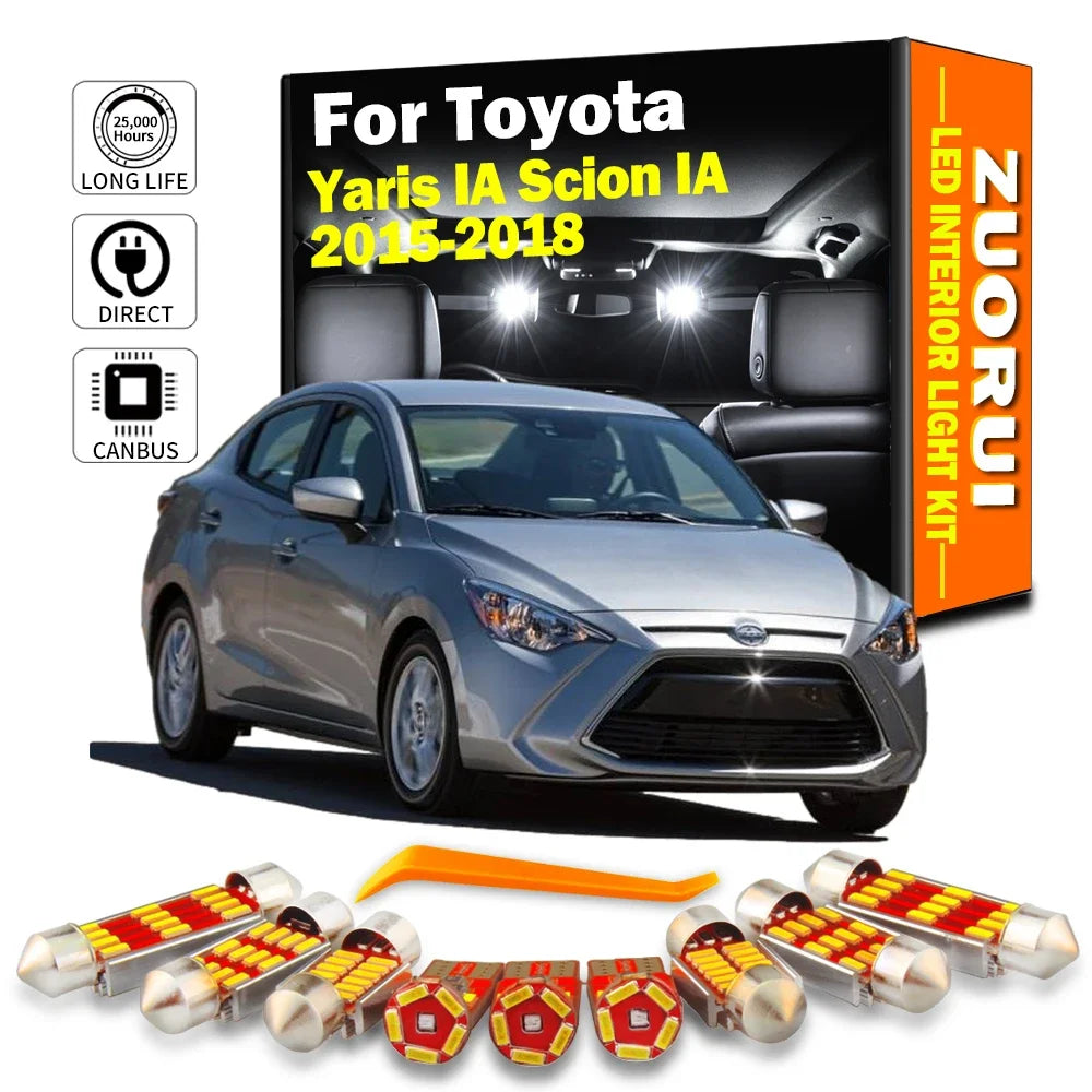 7-Piece LED Interior Light Kit for Toyota Yaris IA Scion IA - Canbus Error-Free Bulbs | AUTOKITSHOP