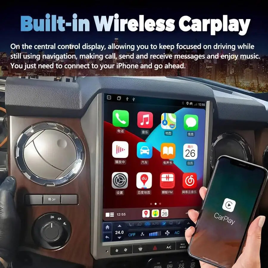 Carplay Car Multimedia Player Radio Stereo 12.1inch Android For Ford F250 F-250 F 250 F350 | AUTOKITSHOP