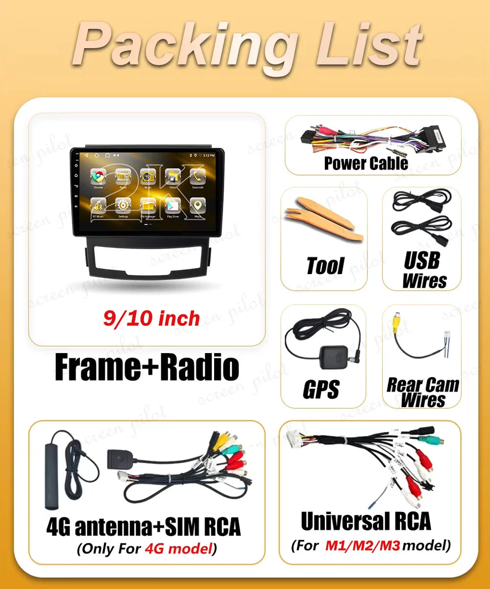 Stereo Head Unit For SsangYong Korando 3 Actyon 2 2010 2011 2012- 2013 Android 16 Multimed | AUTOKITSHOP
