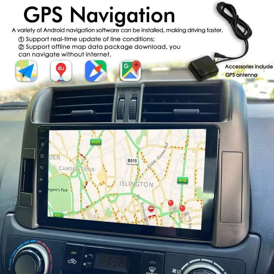 360 Camera Carplay Android 15 Car Multimedia Player For Toyota land cruiser prado 150 2010