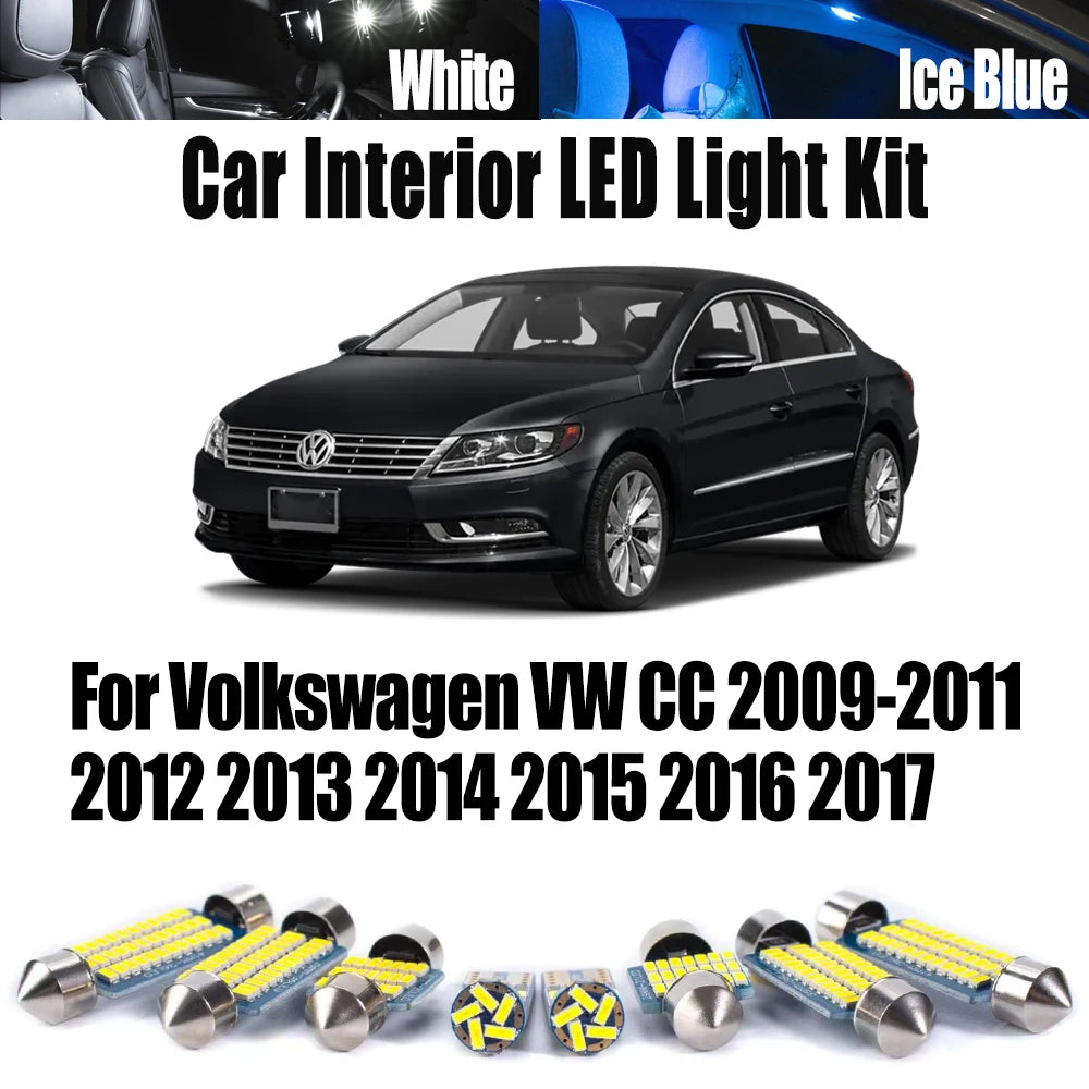 LED Interior Light Kit for Volkswagen VW CC 2009- 2015 - Canbus Dome Map Door Trunk Bulbs | AUTOKITSHOP