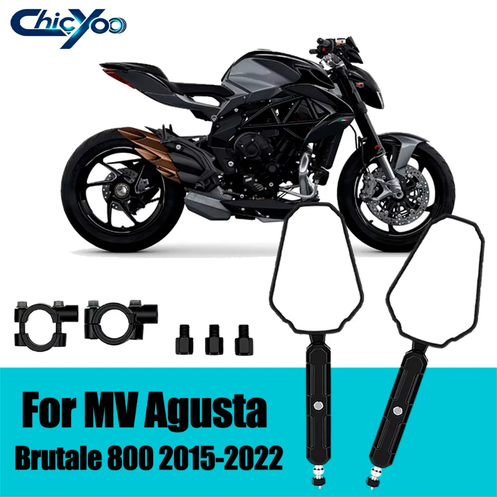 1 Pair Motorcycle Rearview Mirrors Off Road Wide Side Mirror With Screw 360° Adjustable Fo