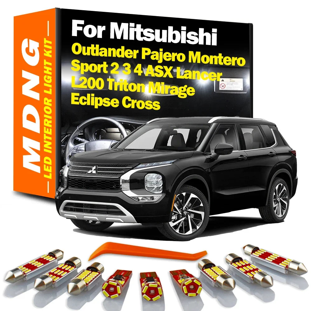 LED Interior Light Kit for Mitsubishi Outlander Pajero Montero Sport 2 3 4 Mirage ASX L200 Triton Lancer Eclipse Cros...