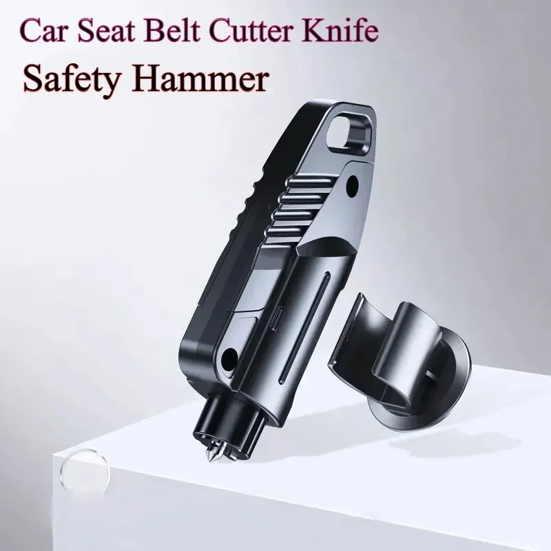 2 in 1 Car Safety Hammer Car Seat Belt Cutter Knife Car Window-breaking Hammer Glass Breaker Lif - Automotive LED Light