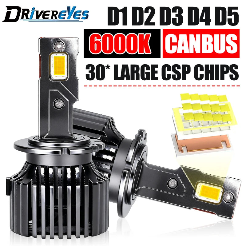 Drivereyes D1S D3S LED Headlights HID D3S D2S D4S D8S 30000LM 300W D1R D2R D3R D4 Xenon Le