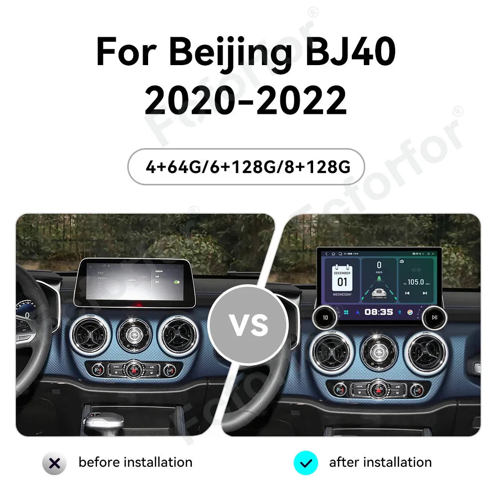 High Definition Smart Car Screen For Beijing BJ40 2020-2022 Android 15 Multimedia Player G