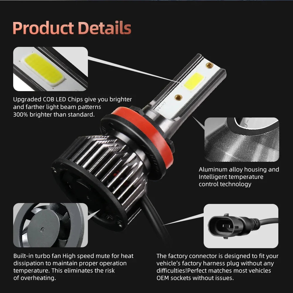 LED Car Headlight 30000LM H1 H9 H11 Lights Bulbs Kit For MITSUBISHI GRANDIS (NAW) 2004 200