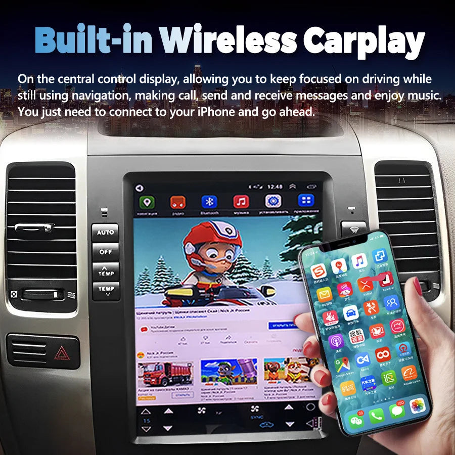For Lexus GX470 For Toyota Prado Lc120 2002-2009 Android 14 Car Multimedia Player GPS Moni
