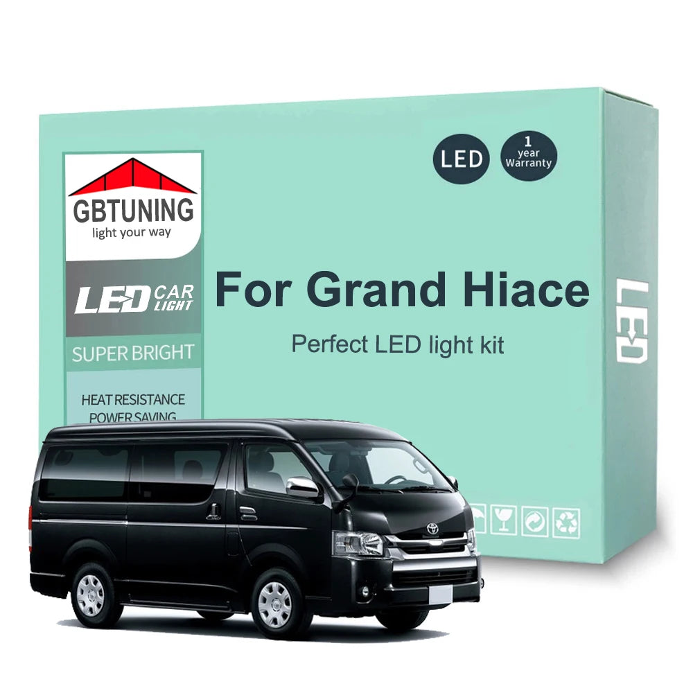 14-Piece LED Interior Light Kit for Toyota Grand Hiace 1995-2000 - Canbus Dome Map Door Trunk Bulbs | AUTOKITSHOP