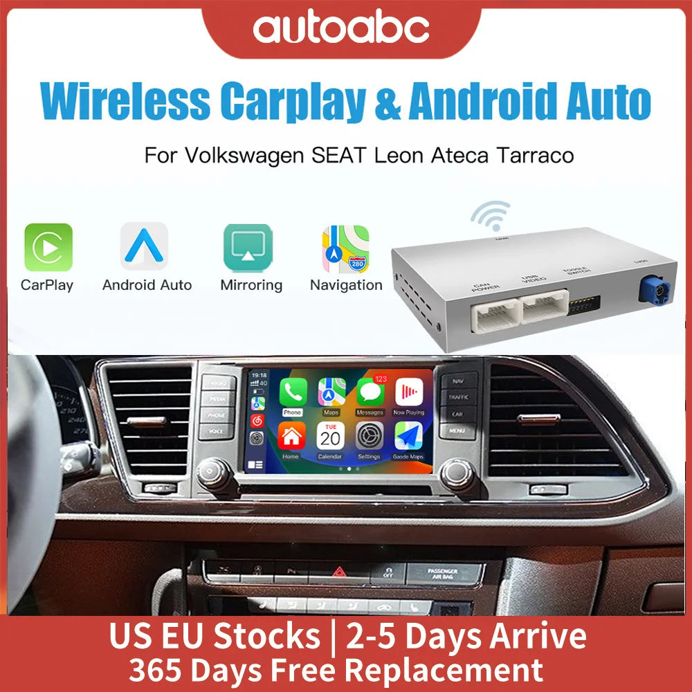 AUTOABC 2025 New Wireless carplay Android auto For Volkswagen Seat Leon 2 MK2 2014-2019 An | AUTOKITSHOP