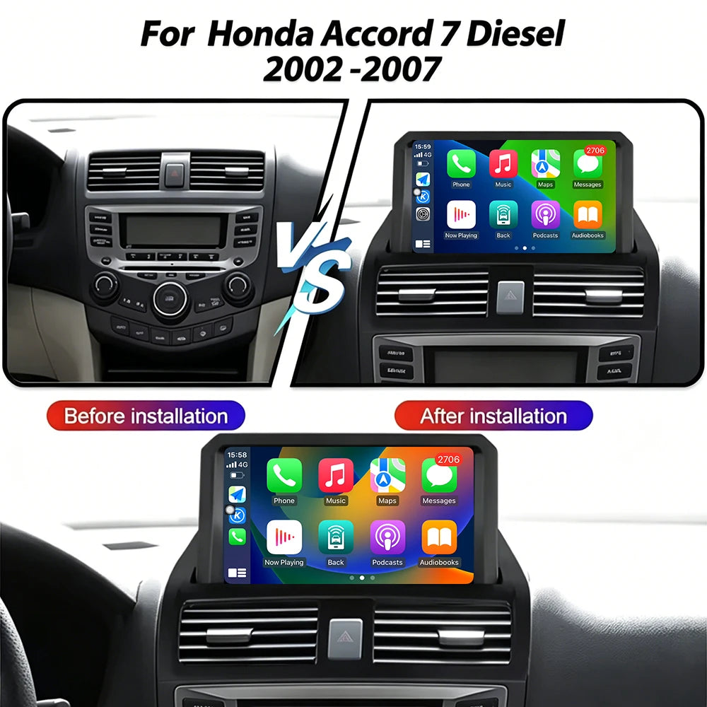 For Honda Accord 7 2002-2007 Car Radio Multimedia Player Video Navigation Carplay Stereo G