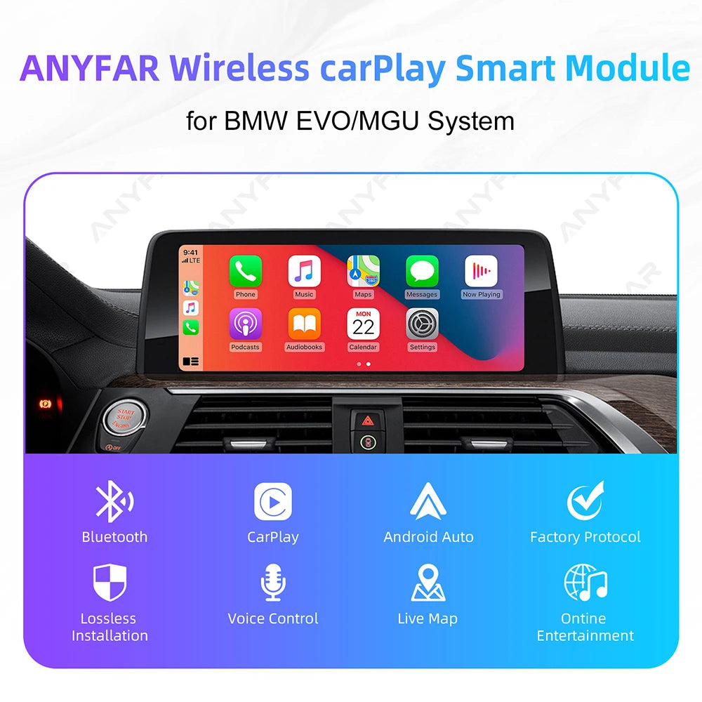 Wireless CarPlay Android Auto For BMW 1 2 3 4 5 6 7 Series F10 F11 F07 F01 F02 F03 F04 EVO | AUTOKITSHOP