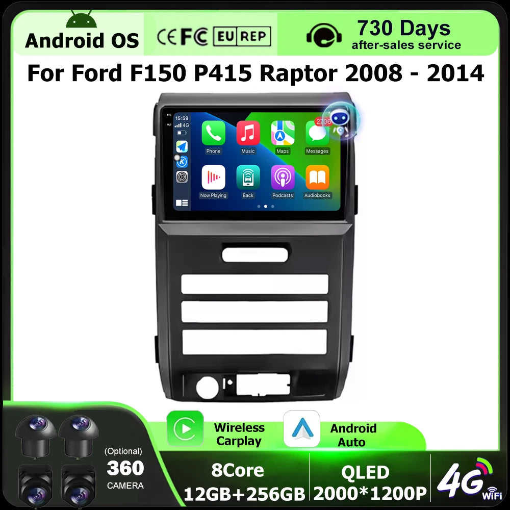 9 Inch For Ford F150 P415 Raptor 2008 - 2014 Android 16 Car Radio Multimedia Video Player