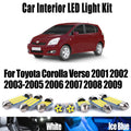 LED Interior Light Kit for Toyota Corolla Verso 2001-2004 - Canbus Dome Map Door Trunk Bulbs | AUTOKITSHOP