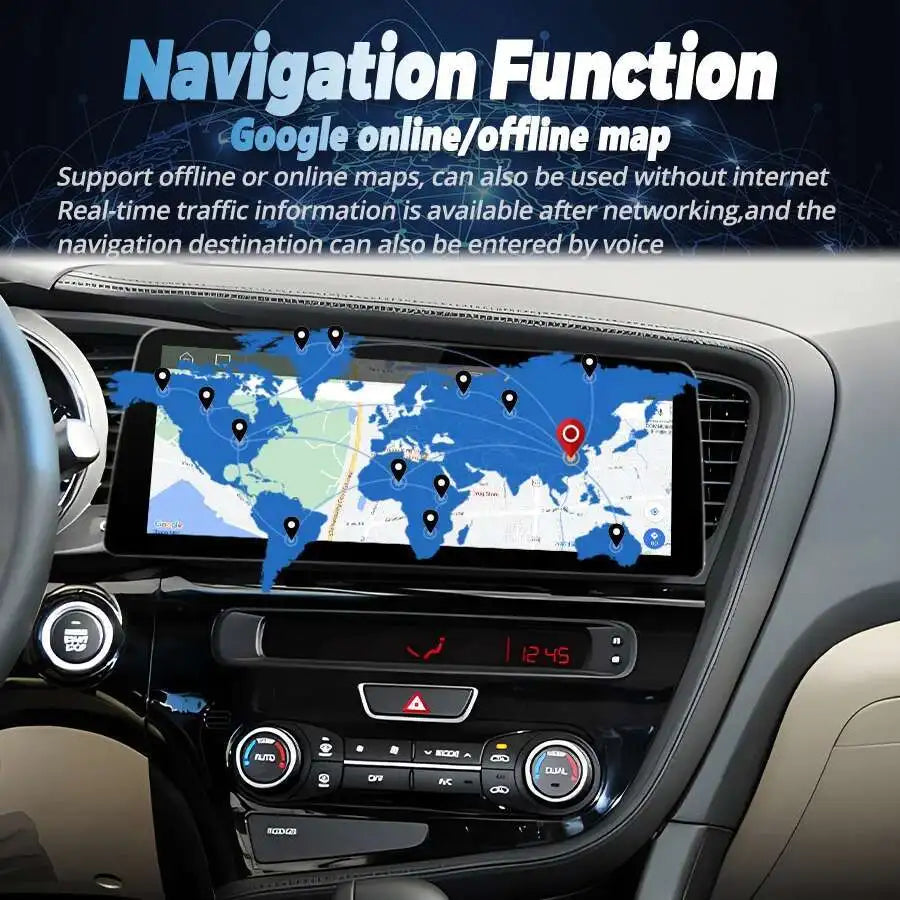 12.3inch Multimedia Carplay Head Unit Wide Screen Car Video Player 2Din Radio Stereo For K