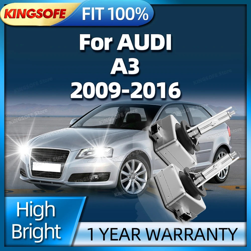 D3S Xenon Light Bulbs 6000K HID Car Headlight Upgrade Lamp For AUDI A3 2009 2010 2011 2012