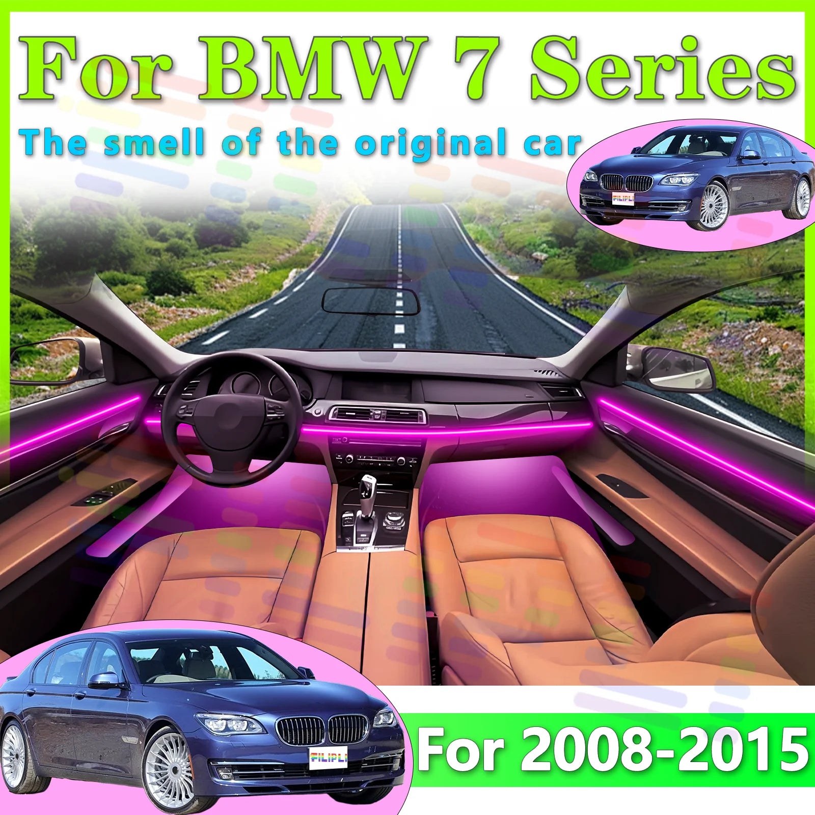 RGB - Ambient Light - for BMW F02 F01 - App Control - Car Interior Lighting | AUTOKITSHOP