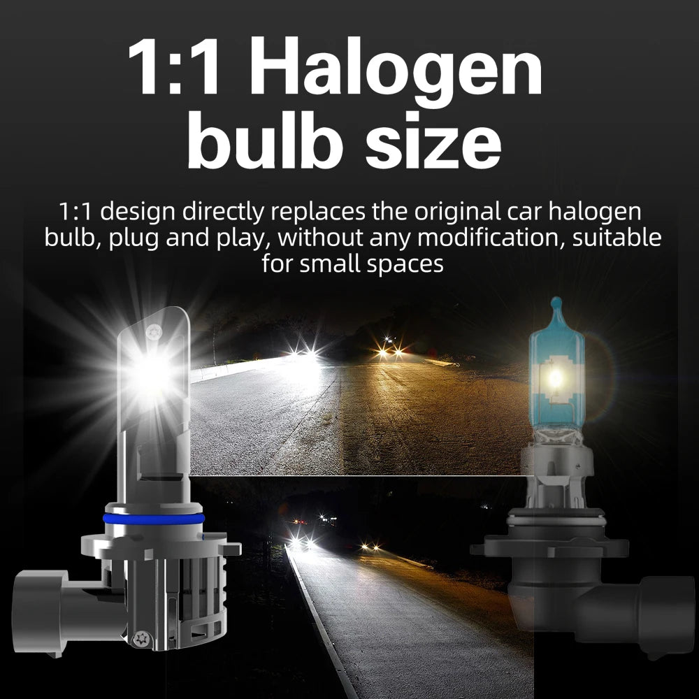 2x HIR2 Led Headlight Canbus No Error 9012 Car Bulb High Power 6000K White Light Diode Lam
