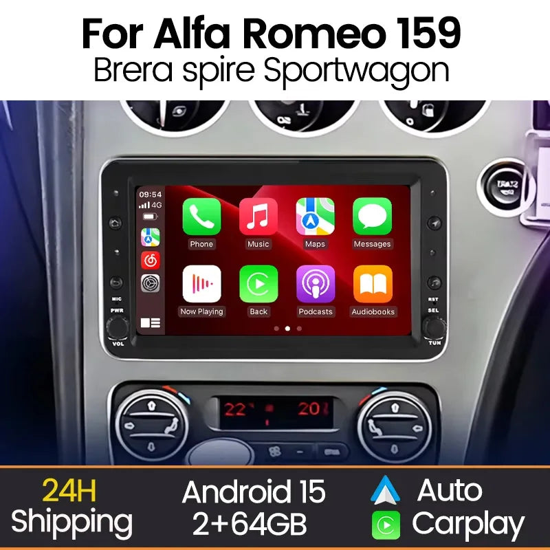 7inch Car Audio Stereo for Alfa Romeo159 SpiderBrera Sportwagon Wireless Carplay Android A | AUTOKITSHOP