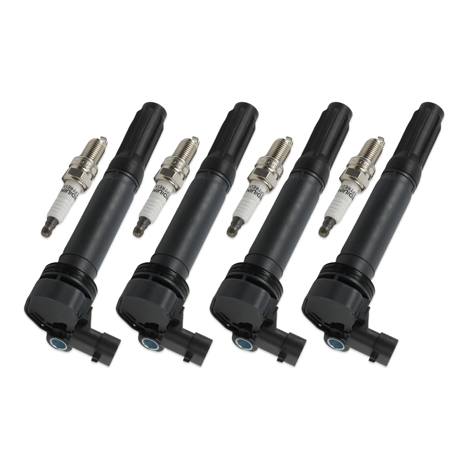 SINOCMP 4pcs ignition coils+ 4pcs Iridium Spark Plugs for Fiat 500 2012-2017 UF649+97637 C