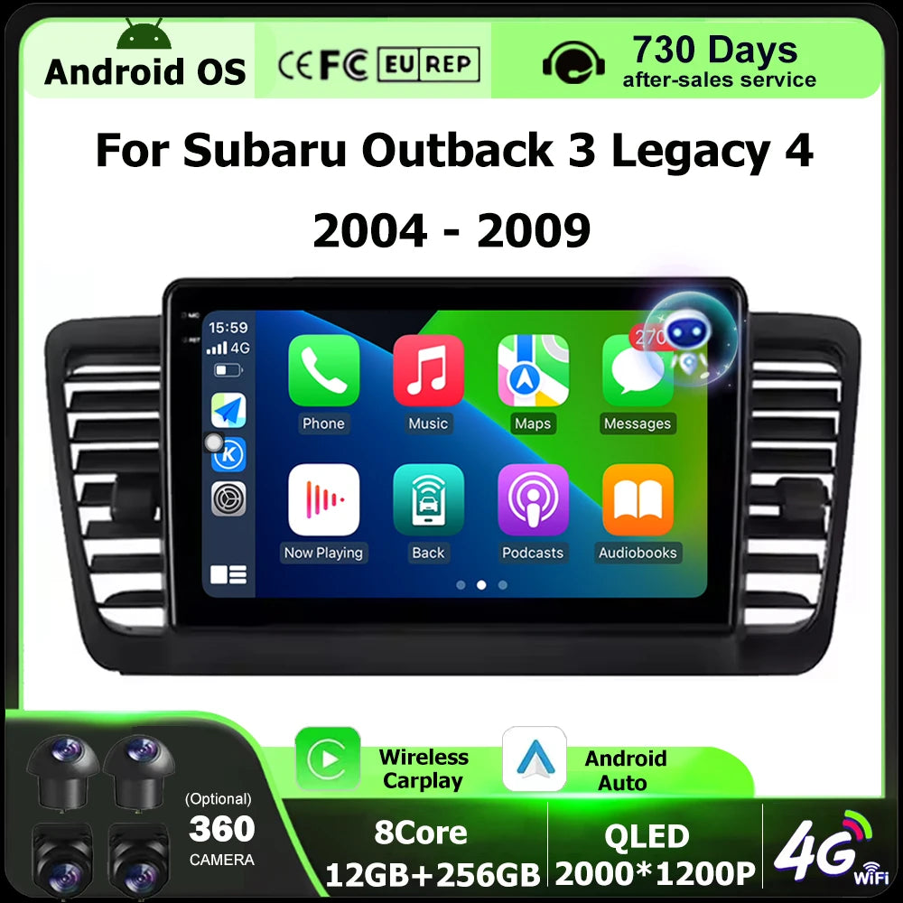 Car Radio Multimedia Video Player GPS Navigation For Subaru Outback 3 Legacy 4 2004 2005 -