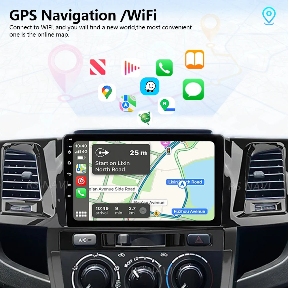 Plug and Play Android 16 For Toyota Fortuner Hilux Revo Vigo 2005 - 2007 Carplay 2K Car Ra