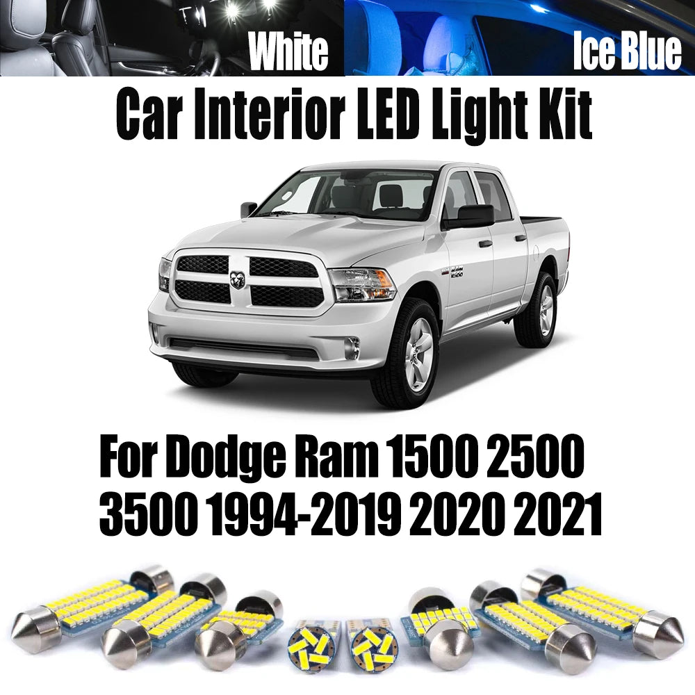 LED Interior Light Kit for Dodge Ram 1994- 2020 - Canbus Dome Map Door Trunk Bulbs | AUTOKITSHOP