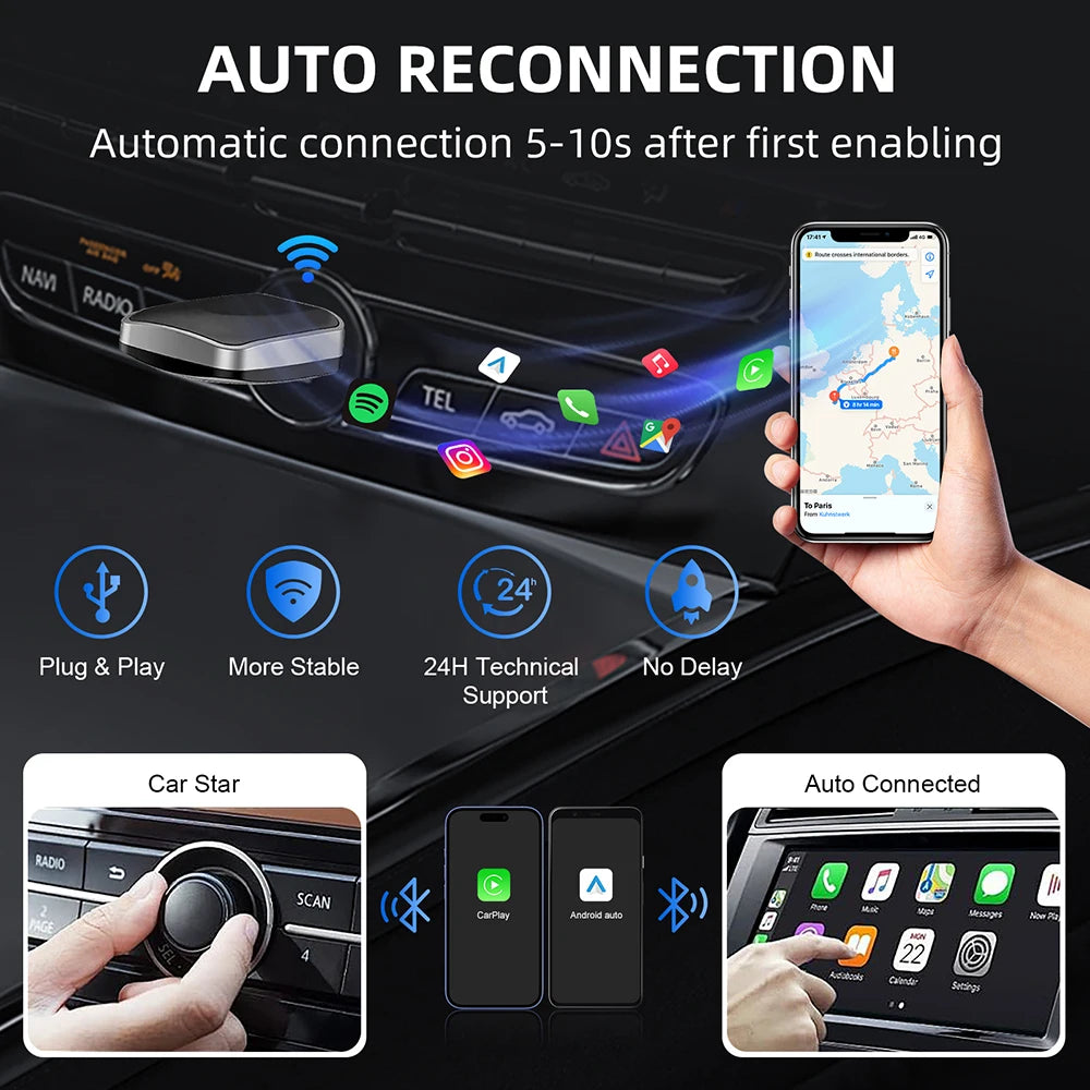Car Wireless Converter Original Car Carplay Wired To Wireless Carplay Box Car Machine Inte | AUTOKITSHOP