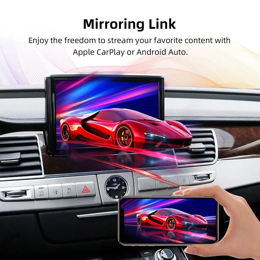 CARABC Wireless CarPlay Android Auto Adapter Mirror Link AirPlay Bluetooth GPS Navigation
