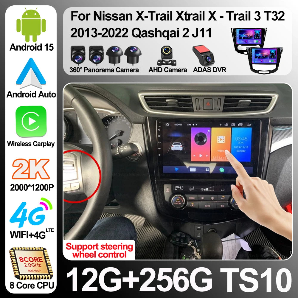 Android 16 For Nissan X-trail Xtrail X - Trail 3 T32 2013-2022 Qashqai 2 J11 Car Radio Mul | AUTOKITSHOP