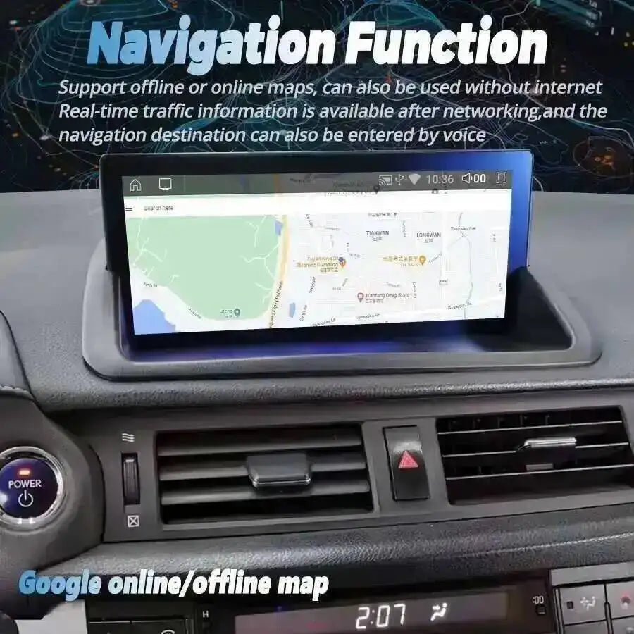 With 360 For Lexus CT CT200 CT200h 2011-2019 Navi 10.25inch BT Wifi Wireless Carplay Andro