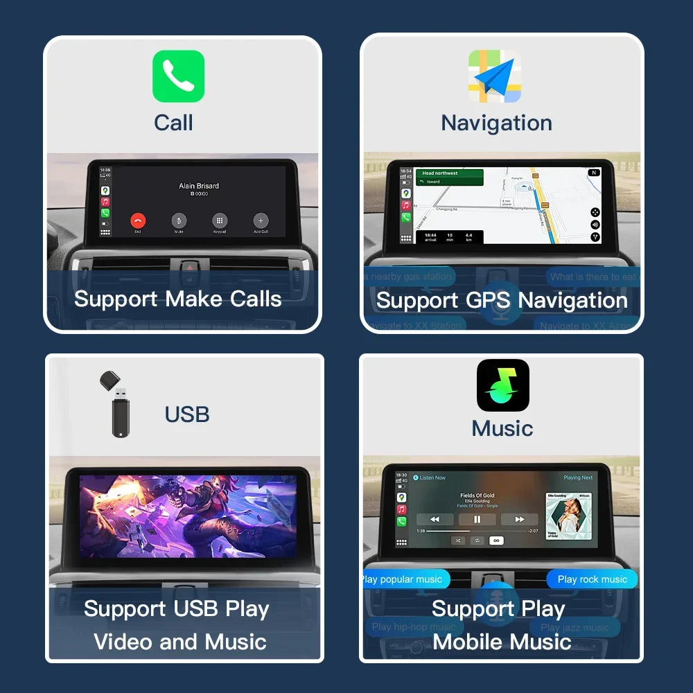 10.25'' Wireless Carplay Multimedia Display Screen Android Auto For BMW 1/2/3/4 Series F20 | AUTOKITSHOP