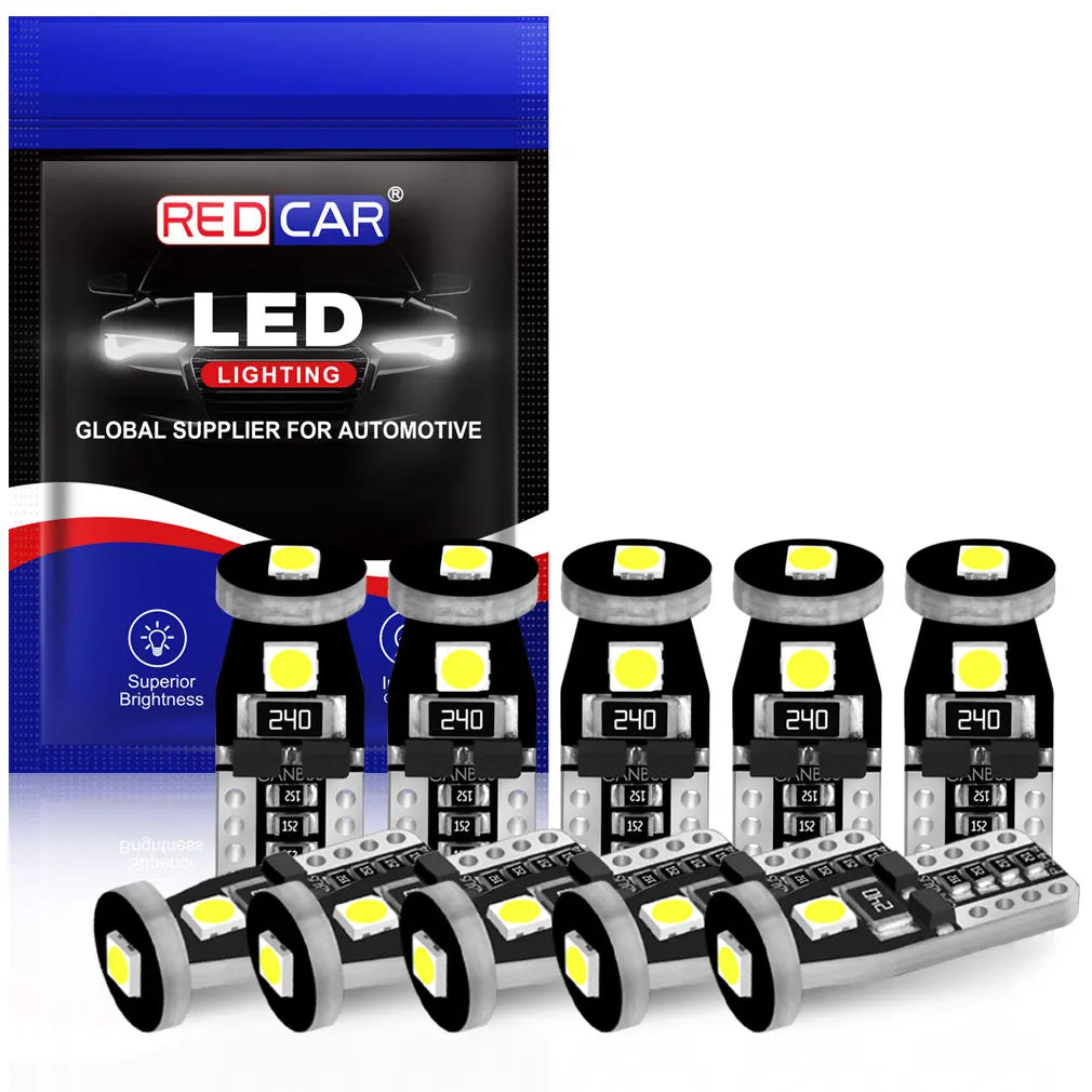 10-Piece LED Interior Light Kit for W5W T10 - Canbus Error-Free Interior Bulbs