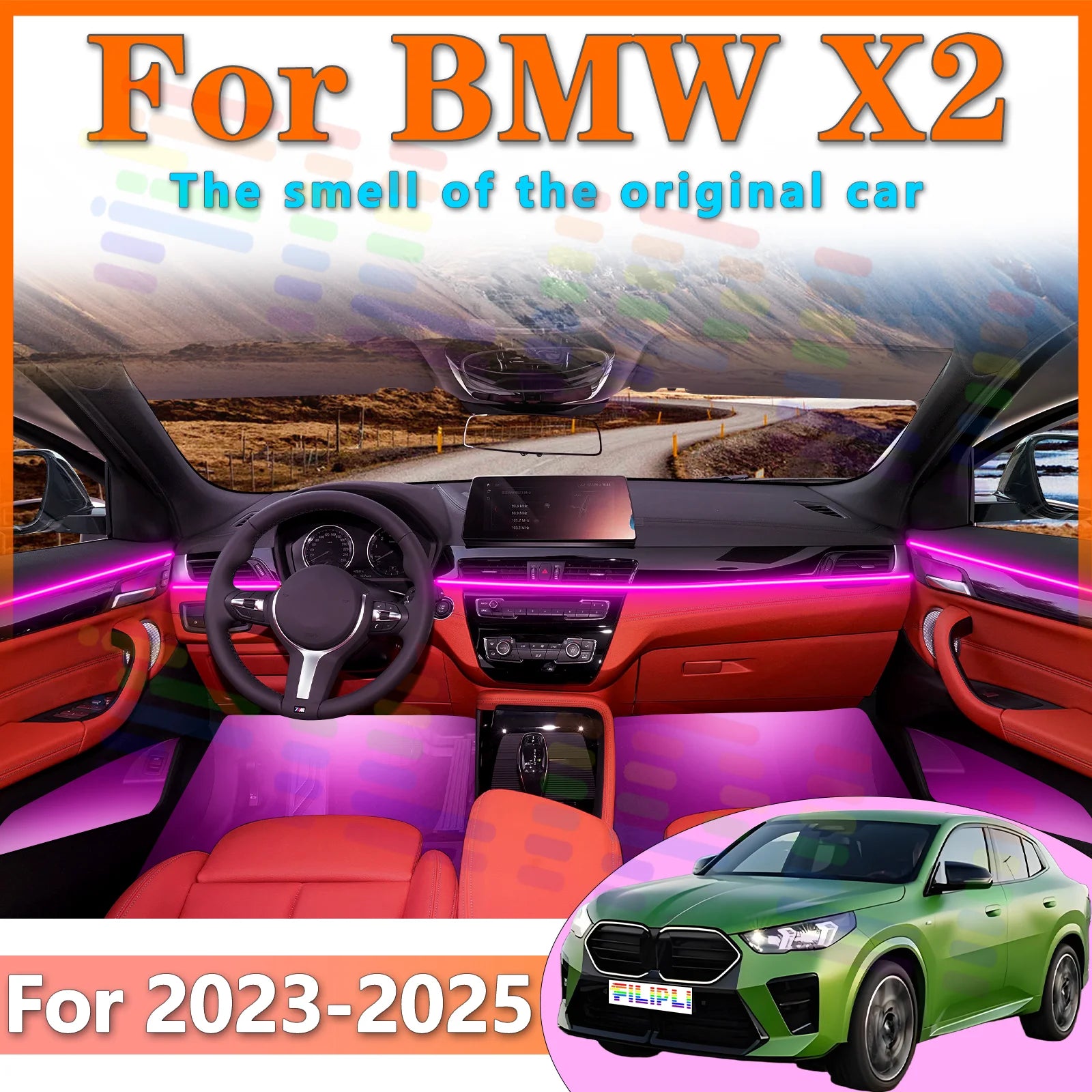 RGB - Ambient Light - for BMW U10 X2 - App Control - Car Interior Lighting | AUTOKITSHOP