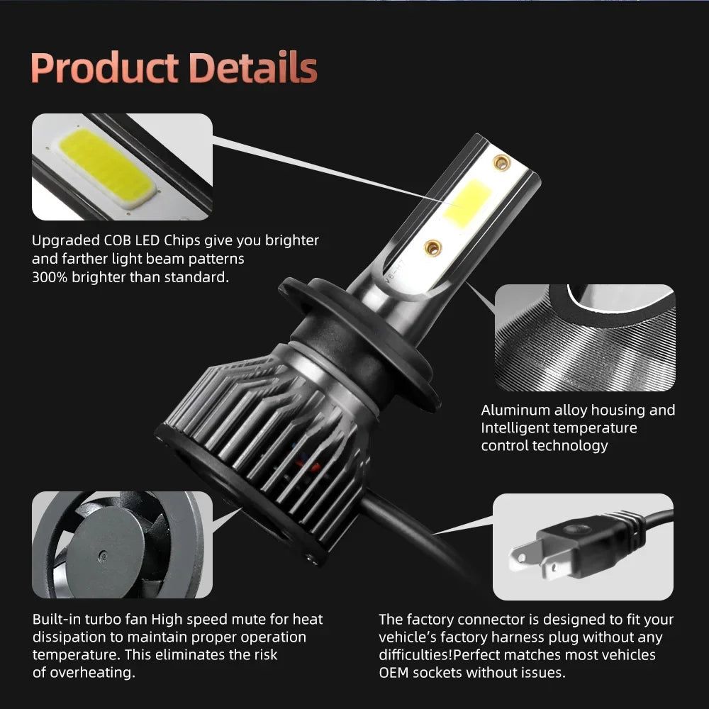 30000LM LED Headlights Bulbs 6000K H11 H7 Car Light Kit For CITROEN C-CROSSER EP 2007 2008