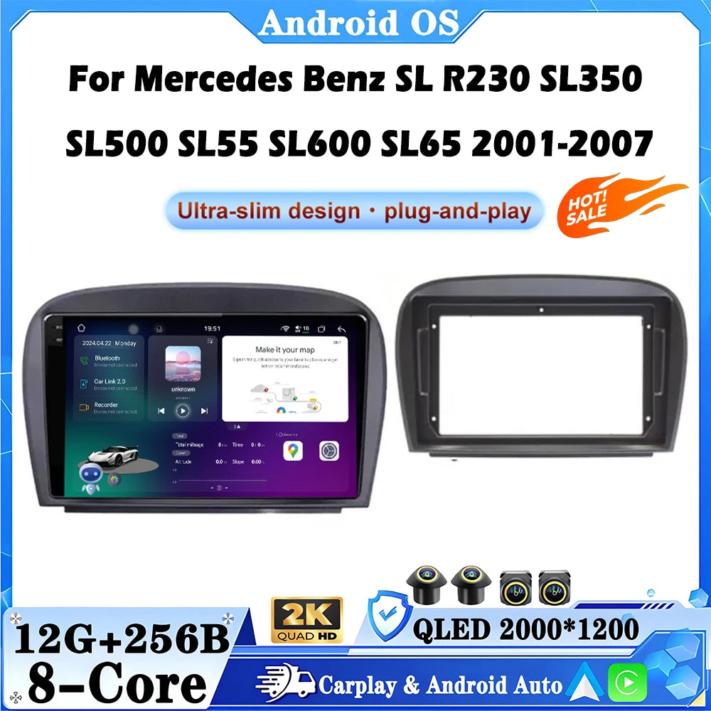 Car Radio Multimedia Player For Mercedes Benz SL R230 SL350 SL500 SL55 SL600 SL65 2001-200