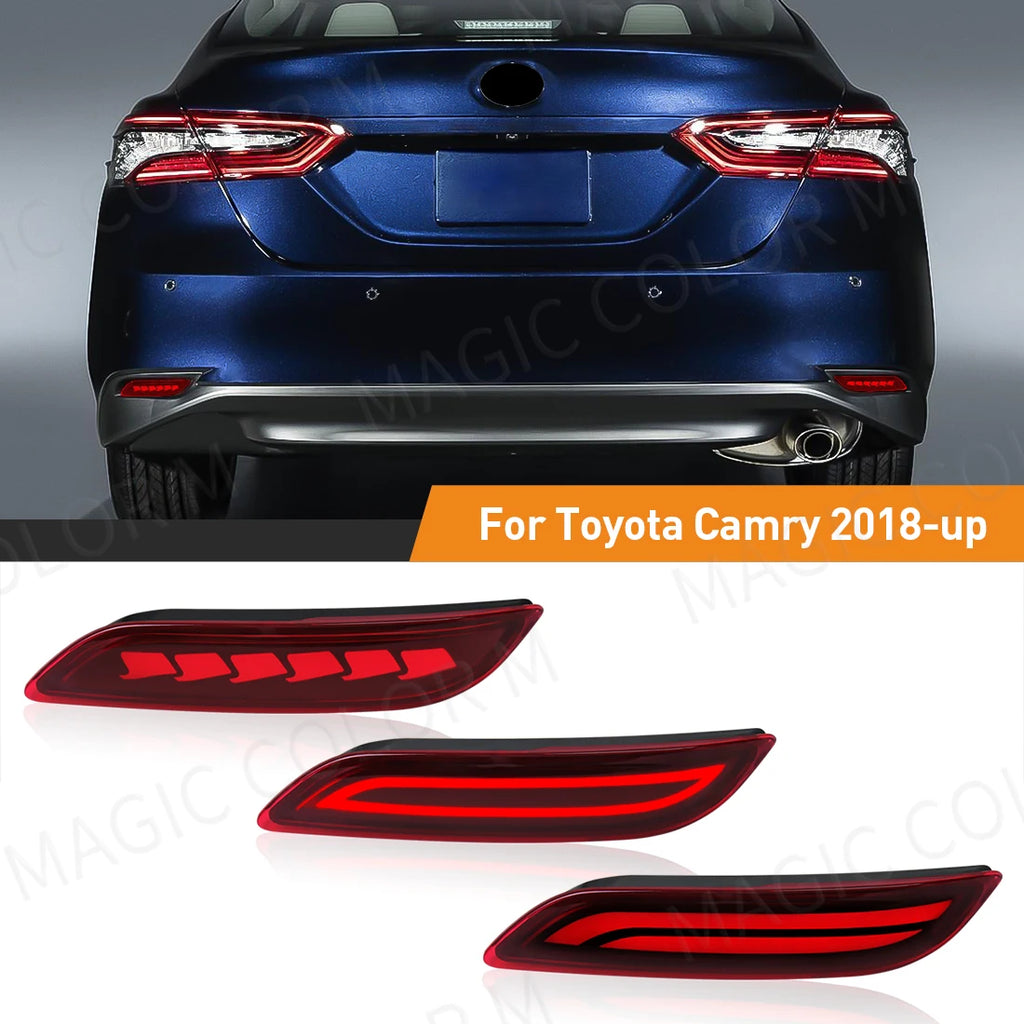 LED Bumper Reflector Lights For Toyota Camry 2018 2019 2020 2021 2022 2023 2025 Dynamic Tu | AUTOKITSHOP