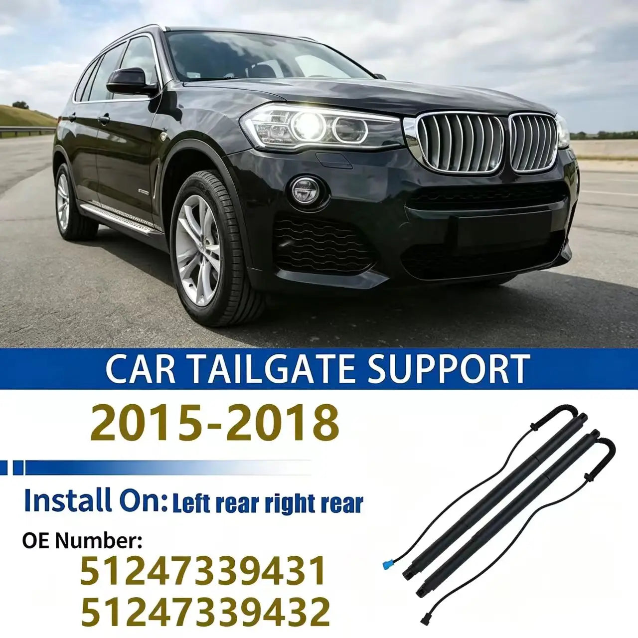 For BMW X4 F26 2015-2018 Tailgate Support Rod Rear Tailgate Strut Electric Support Struts  | AUTOKITSHOP
