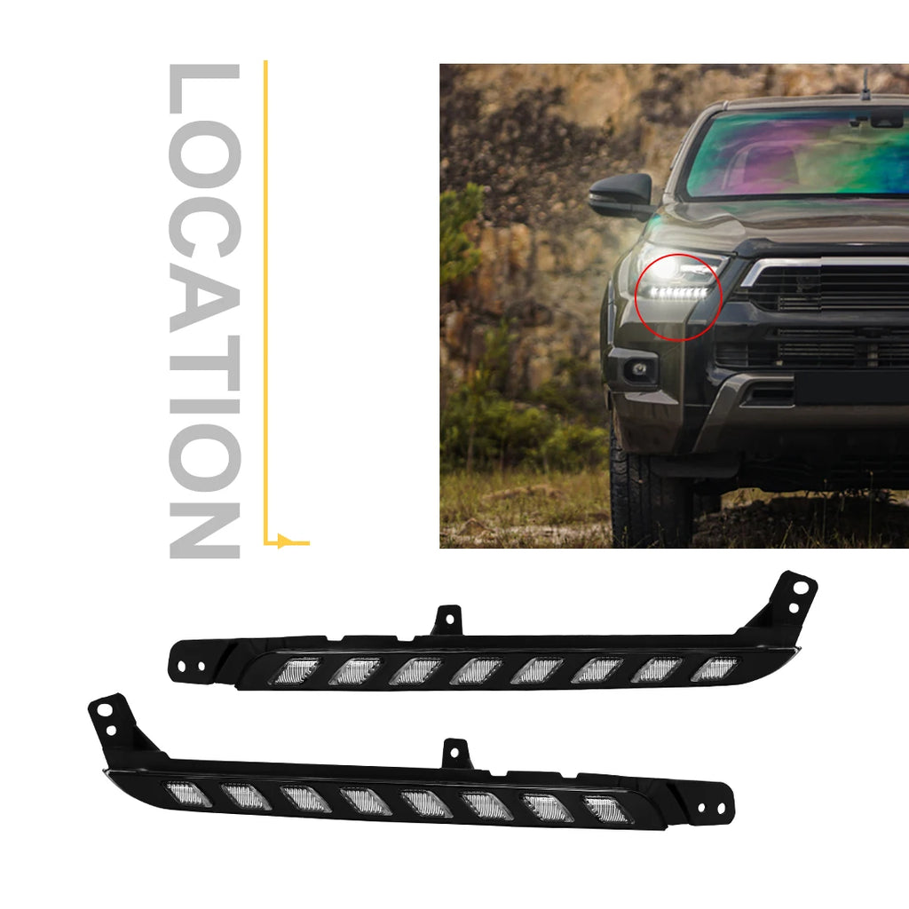 For Toyota Hilux Revo 2020 2021 Car Led DRL Daytime Running Light Dual Color Headlight Tur | AUTOKITSHOP